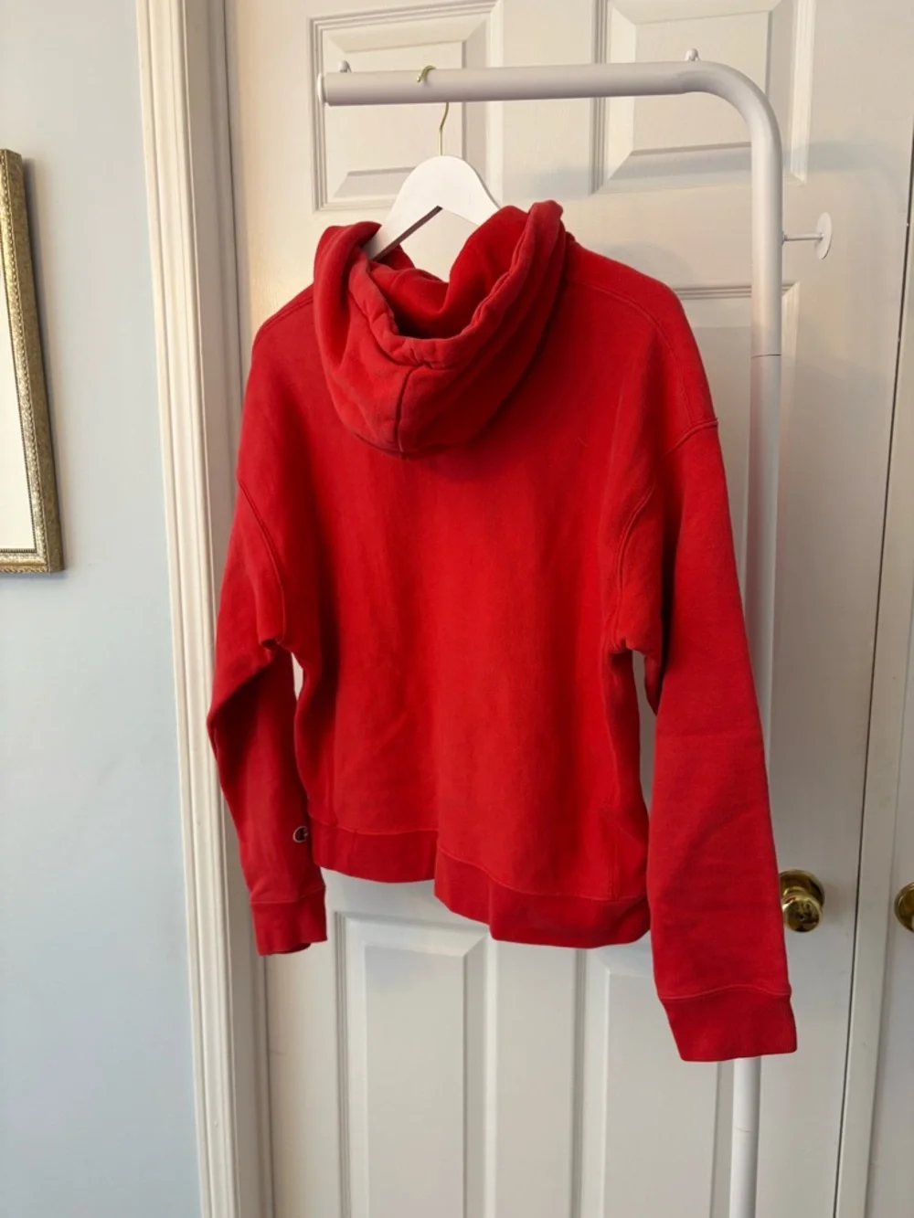Champion Red Hoodie Sweatshirt Size Large Cotton - Picture 10 of 10